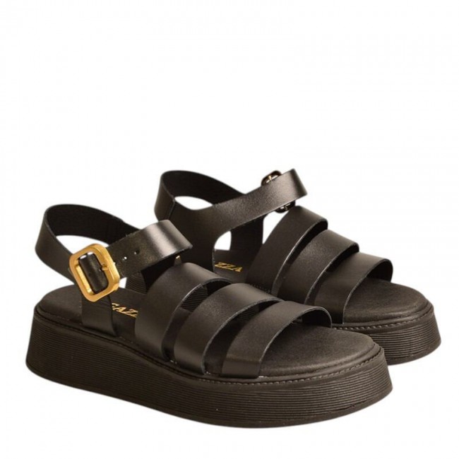 ΓΥΝΑΙΚΕΙΟ FLATFORM ΠΕΔΙΛΟ RAGAZZA ΔΕΡΜΑ ΜΑΥΡΟ 01247-BLACK