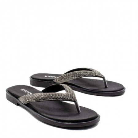 ΓΥΝΑΙΚΕΙΟ FLAT ΠΕΔΙΛΟ RAGAZZA ΔΕΡΜΑ ΜΑΥΡΟ ΣΤΡΑΣ 01123-BLACK