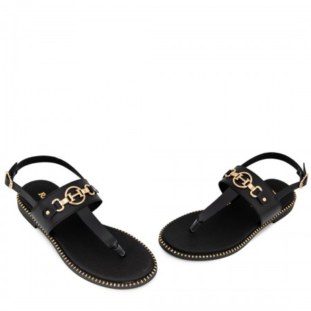 ΓΥΝΑΙΚΕΙΟ FLAT ΠΕΔΙΛΟ RAGAZZA ΔΕΡΜΑ ΜΑΥΡΟ 01070-BLACK