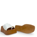 ΓΥΝΑΙΚΕΙΑ FLATFORMS RAGAZZA ΔΕΡΜΑ ΛΕΥΚΟ ΧΡΥΣΟ ΚΟΥΜΠΙ 01215-WHITE