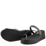 ΓΥΝΑΙΚΕΙΟ FLATFORM ΠΕΔΙΛΟ RAGAZZA ΔΕΡΜΑ ΜΑΥΡΟ ΑΣΗΜΙ ΣΤΡΑΣ 01130-BLACK