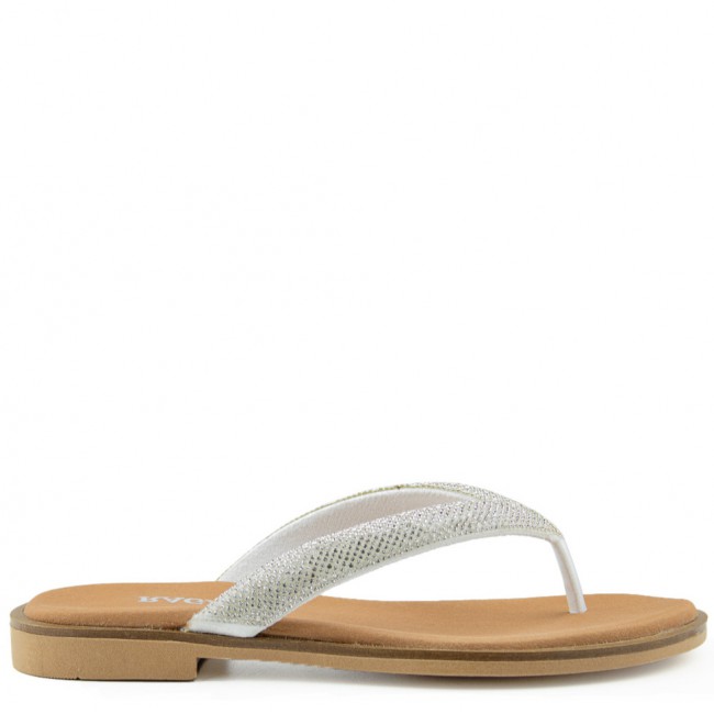 ΓΥΝΑΙΚΕΙΟ FLAT ΠΕΔΙΛΟ RAGAZZA ΔΕΡΜΑ ΑΣΗΜΙ ΣΤΡΑΣ 01123-SILVER