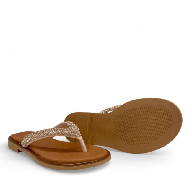 ΓΥΝΑΙΚΕΙΟ FLAT ΠΕΔΙΛΟ RAGAZZA ΔΕΡΜΑ ΧΑΛΚΟΣ ΣΤΡΑΣ 01123-XALCO
