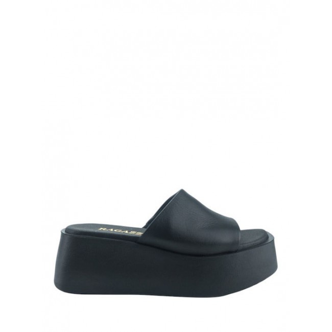 ΓΥΝΑΙΚΕΙΟ ΠΕΔΙΛΟ MULES RAGAZZA ΔΕΡΜΑ ΜΑΥΡΟ 01214-BLACK