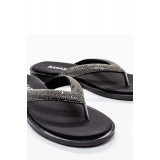 ΓΥΝΑΙΚΕΙΟ FLAT ΠΕΔΙΛΟ RAGAZZA ΔΕΡΜΑ ΜΑΥΡΟ ΣΤΡΑΣ 01123-BLACK