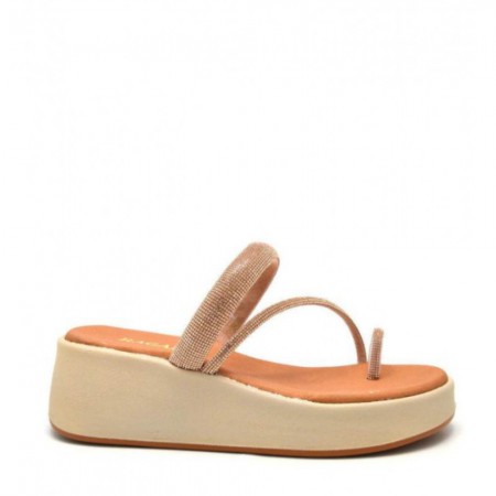 ΓΥΝΑΙΚΕΙΟ FLATFORM ΠΕΔΙΛΟ RAGAZZA ΔΕΡΜΑ ΡΟΖ ΧΡΥΣΟ ΣΤΡΑΣ 01130-GOLDENROSE