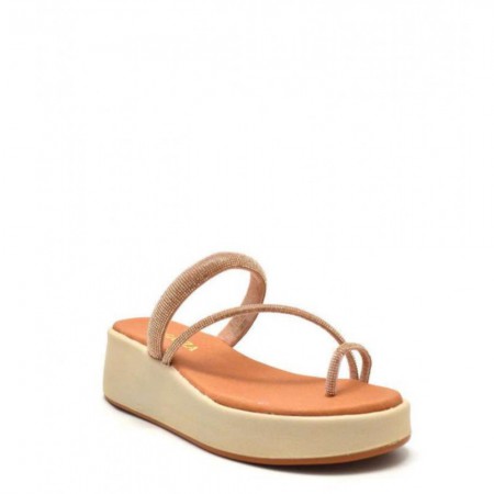 ΓΥΝΑΙΚΕΙΟ FLATFORM ΠΕΔΙΛΟ RAGAZZA ΔΕΡΜΑ ΡΟΖ ΧΡΥΣΟ ΣΤΡΑΣ 01130-GOLDENROSE