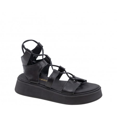 ΓΥΝΑΙΚΕΙΟ FLATFORM ΠΕΔΙΛΟ RAGAZZA ΔΕΡΜΑ ΜΑΥΡΟ 01230-BLACK