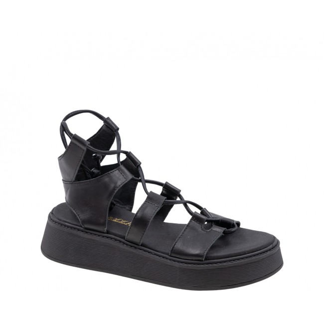 ΓΥΝΑΙΚΕΙΟ FLATFORM ΠΕΔΙΛΟ RAGAZZA ΔΕΡΜΑ ΜΑΥΡΟ 01230-BLACK