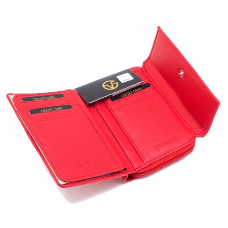 Γυναικείο πορτοφόλι VALENTINI 306-156 Δερμάτινο Ιταλικό Κόκκινο