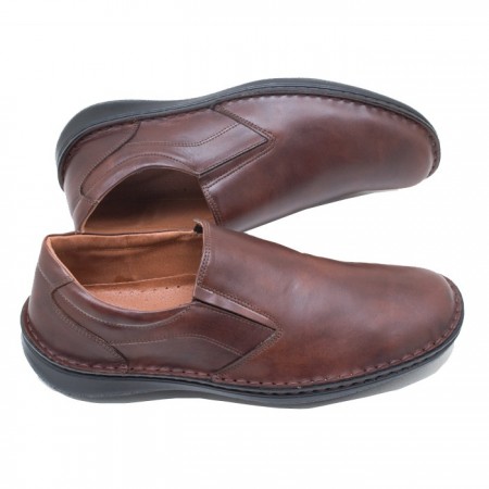 Ανατομικά ανδρικά casual παπούτσια nicon 82-1 Δερμάτινα Κάμελ Ελληνικά